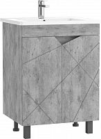 Тумба под умывальник "РИВО 60" (Rivo) Вектор (Vector) св бетон без ящика Домино