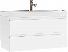 Тумба подвесная под умывальник "Bazis 100" Graffo белый глянец В2 Домино