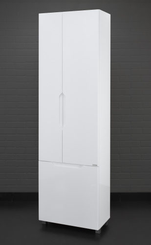 Пенал напольный Optima 60 без ящика с корзиной для белья глянец Домино фото 5