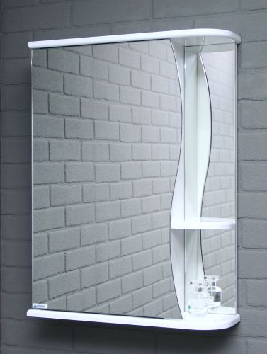 Шкаф-зеркало Волна 1-50 левый  АЙСБЕРГ фото 5