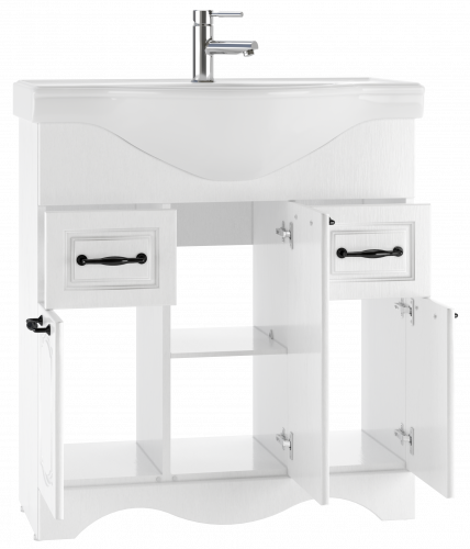 Тумба под умывальник "Классика 80" RICH Белое Дерево с 2  верхними ящиками Домино* фото 4
