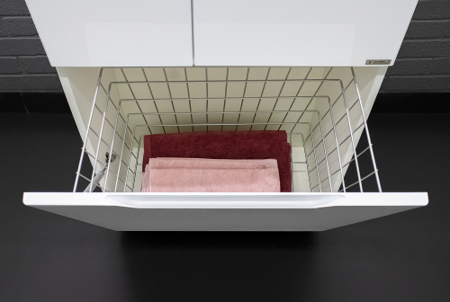 Пенал напольный Optima 60 без ящика с корзиной для белья глянец Домино фото 7