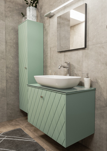 Пенал подвесной 35 ONE без ящика зеленый матовый левый LEVEL фото 10