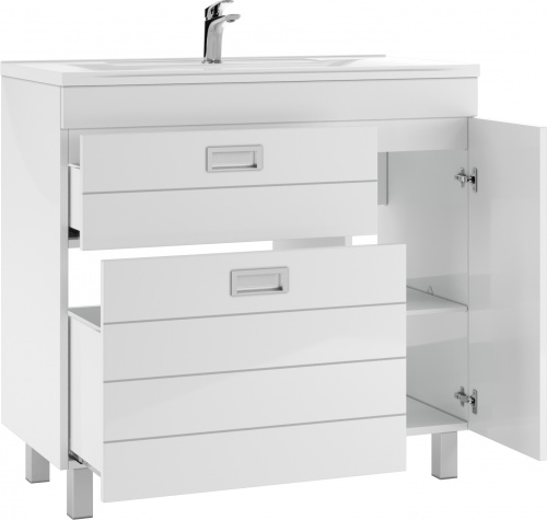 Тумба под умывальник "Elen 90" Cube с 2 верхними ящиками В2 Домино* фото 3