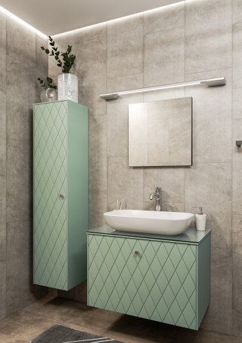 Пенал подвесной 35 ONE без ящика зеленый матовый левый LEVEL фото 8