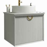 Тумба подвесная под умывальник "Best shelf 45" TWO 63 белый матовый с двумя ящиками LEVEL*