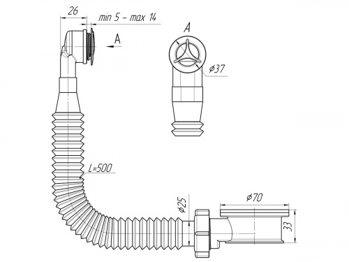 Адаптерное кольцо с круглым вертикальным перелливом (27мм) фото 2