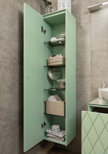 Пенал подвесной 35 ONE без ящика зеленый матовый левый LEVEL фото 13