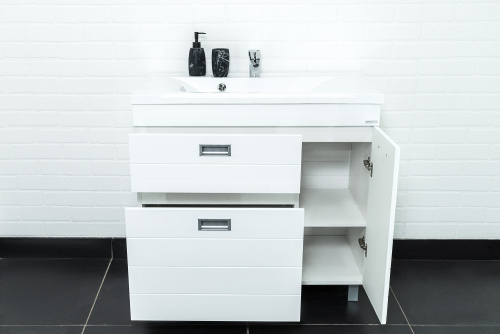 Тумба под умывальник "Elen 90" Cube с 2 верхними ящиками В2 Домино* фото 10