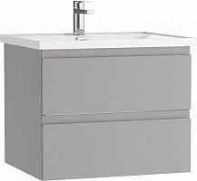Тумба подвесная под умывальник "НОВА 60" (Nova) Графо (Grafo) светло-серый матовый В2 Домино