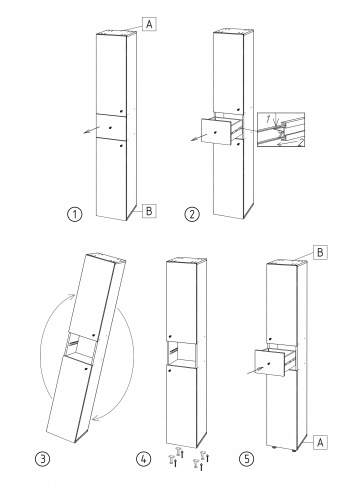 Пенал напольный 30 Промо с верхним ящиком В1 левый/правый фото 5