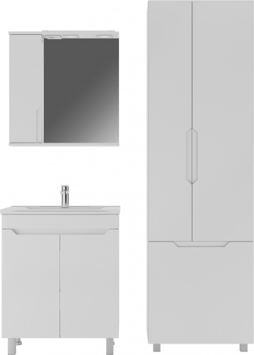 Комплект мебели для ванной "ELEN 65 Optima" левый без ящика белый глянец Домино фото 2