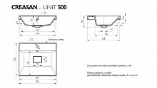 Умывальник мебельный "ЮНИТ 50" (Unit) CREASAN