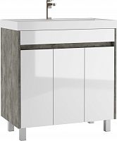 Тумба под умывальник "UNIT 80" Karlo без ящика и корзиной для белья Бетон Домино*
