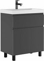 Тумба под умывальник "ЮНИТ 70" (Unit) Графо (Grafo) графит матовый В1 Домино