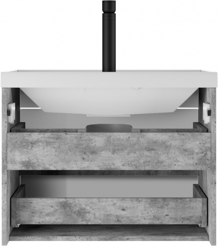 Тумба подвесная под умывальник "ЮНИТ 70" (Unit) Лофт (Loft) В2 Бетон Домино фото 12