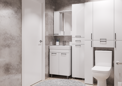 Пенал напольный Контраст 35 с верхним ящиком В1 левый АЙСБЕРГ* фото 7