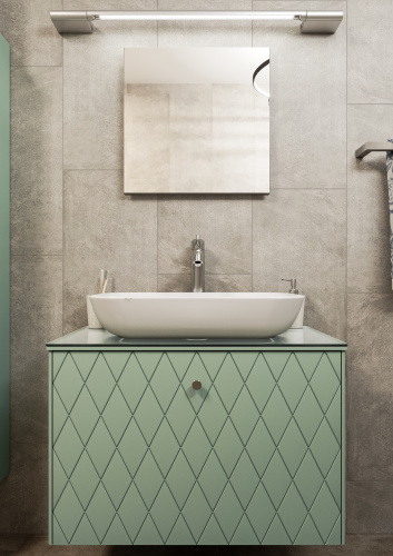 Пенал подвесной 35 ONE без ящика зеленый матовый левый LEVEL фото 9