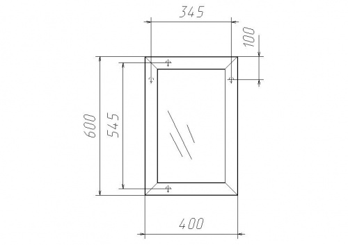 Зеркало МДФ профиль 600х400 Бук Sansa* фото 6