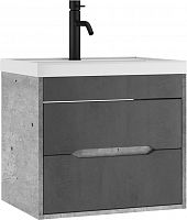 Тумба подвесная под умывальник "ЮНИТ 60" (Unit) Лофт (Loft) В2 Бетон Домино