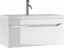 Тумба подвесная под умывальник "Bazis 90" Ева с одним ящиком В1 Айсберг