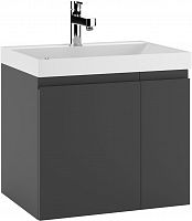 Тумба подвесная под умывальник "UNIT 60" Graffo графит матовый без ящика  Домино