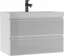 Тумба подвесная под умывальник "ЮНИТ 80" (Unit) Тауэр (Tower) В2 Белый Домино