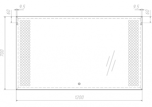 Зеркало Cosmo 120 black alum с подсветкой Sansa* фото 2