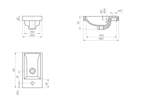 Умывальник мебельный КОМО 40 (Como) Cersanit  фото 4