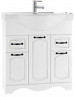 Тумба под умывальник "Классика 80" RICH Белое Дерево с 2  верхними ящиками Домино*