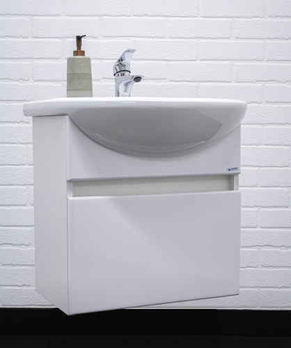 Тумба подвесная под умывальник "Исеть 55" Классик с одним ящиком В1  Айсберг фото 5