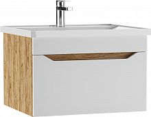 Тумба подвесная под умывальник "НОВА 60" (Nova) Ева с одним ящиком В1 Дуб Вотан АЙСБЕРГ