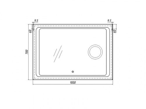 Зеркало Galaxy 100 alum (линза) с подсветкой Sansa* фото 8