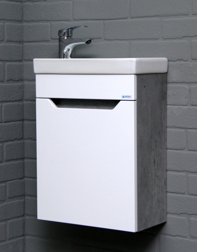 Тумба подвесная под умывальник "Енисей 40" Мечта без ящика Бетон АЙСБЕРГ фото 5