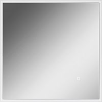 Зеркало Графо (Grafo) 600х600 белый глянец с подсветкой Домино